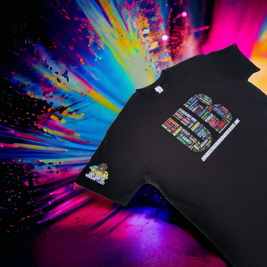 Underground Bass WordArt T-Shirt - UB DJ Names & RS Sleeve - Unisex Tshirt